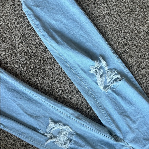 Light Blue Distressed Women's Jeans - Picture 4 of 9